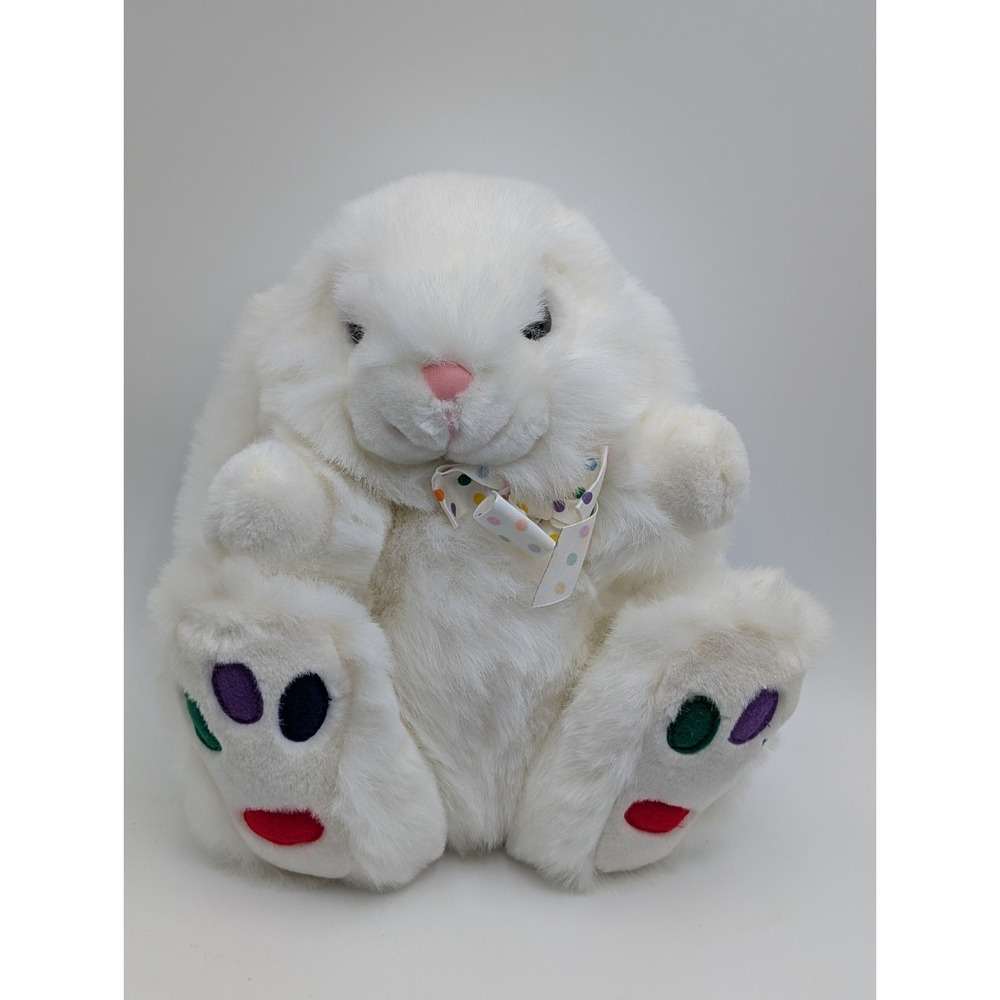 Fluffyville White Rabbit Plush Bunny USA 13 Inch Stuffed Animal Toy